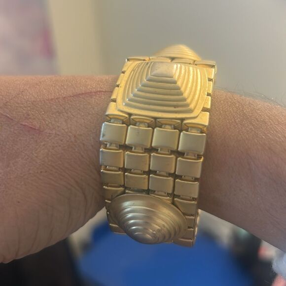 Gold Wearable Geometric 3D Bracelet - Picture 2 of 4